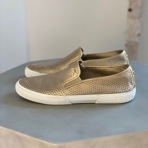 MICHEAL KORS Leather Gold Slip on Runners S 8